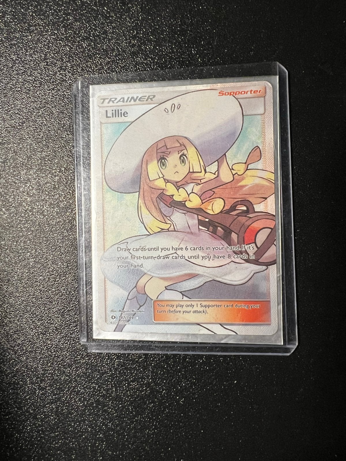 Lillie Trainer Full Art Pokémon kaart 147/149., Ophalen of Verzenden, Zo goed als nieuw, Losse kaart