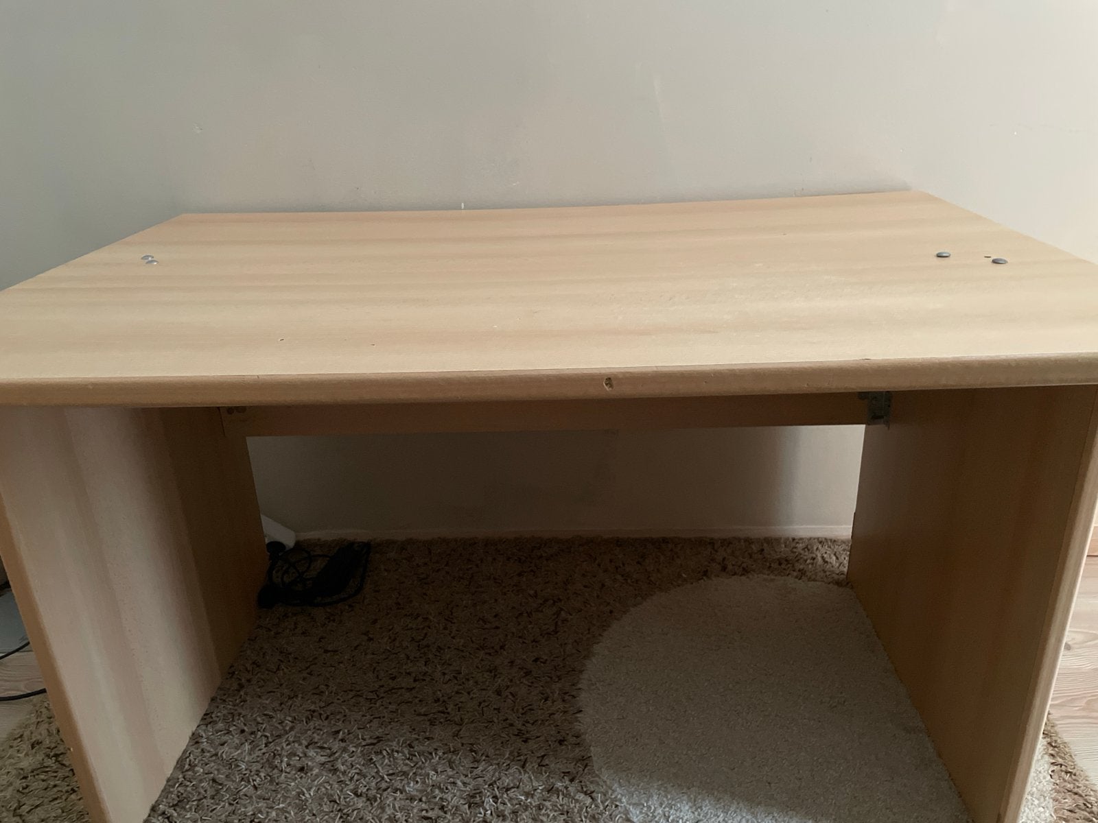 Houtenbureau beige 130x80, Ophalen, Gebruikt, Hout, Schoolbureau