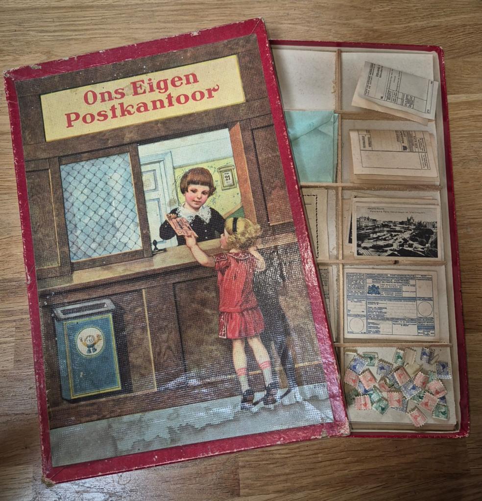 Antieke Nostalgie Speeldoos "Ons Eigen Postkantoor" (1910-19, Ophalen of Verzenden