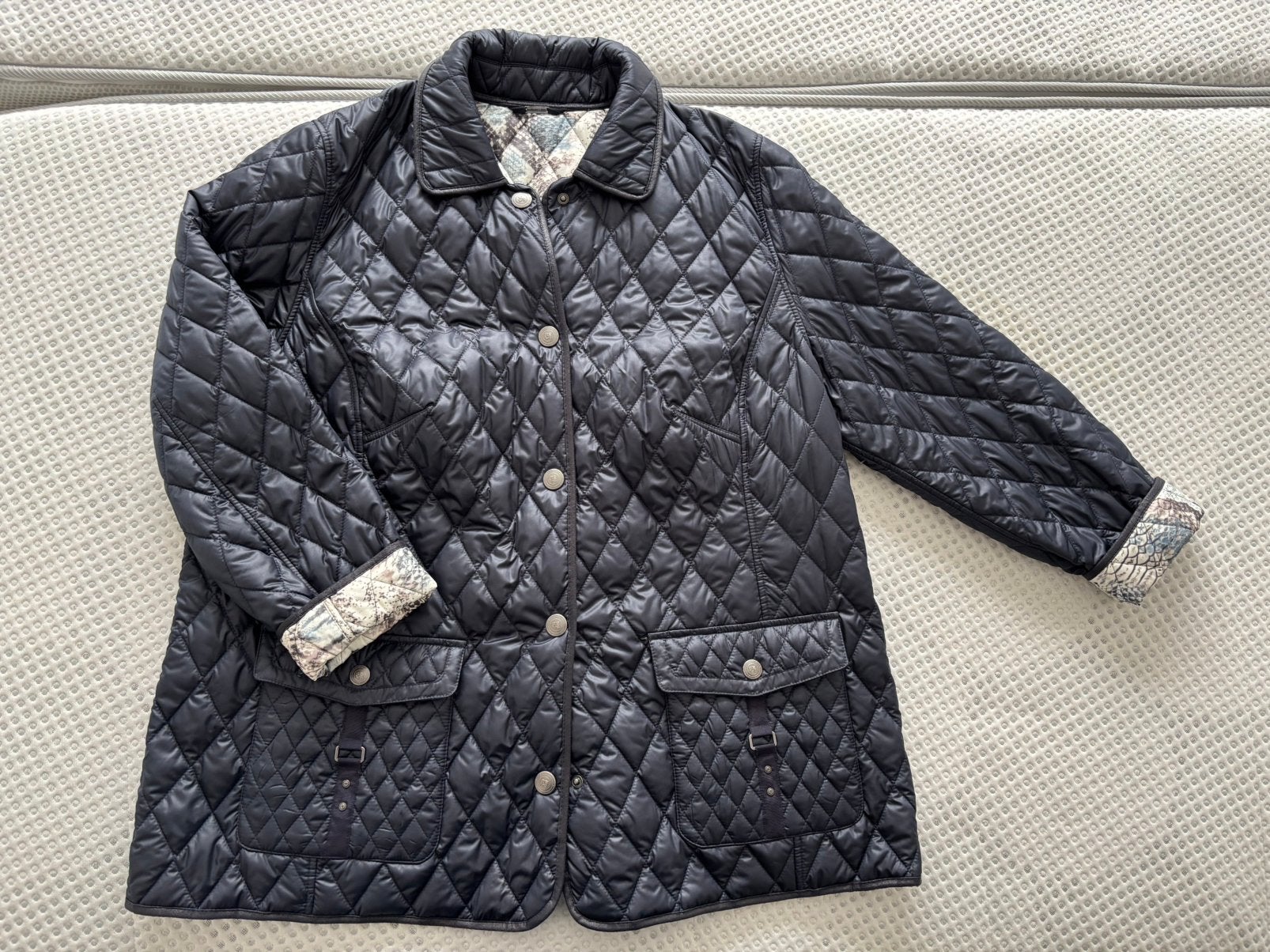 Barbara Lebek Gewatteerde Jas - Tweezijdig Draagbaar, Ophalen of Verzenden, Zo goed als nieuw, Maat 46/48 (XL) of groter, Blauw