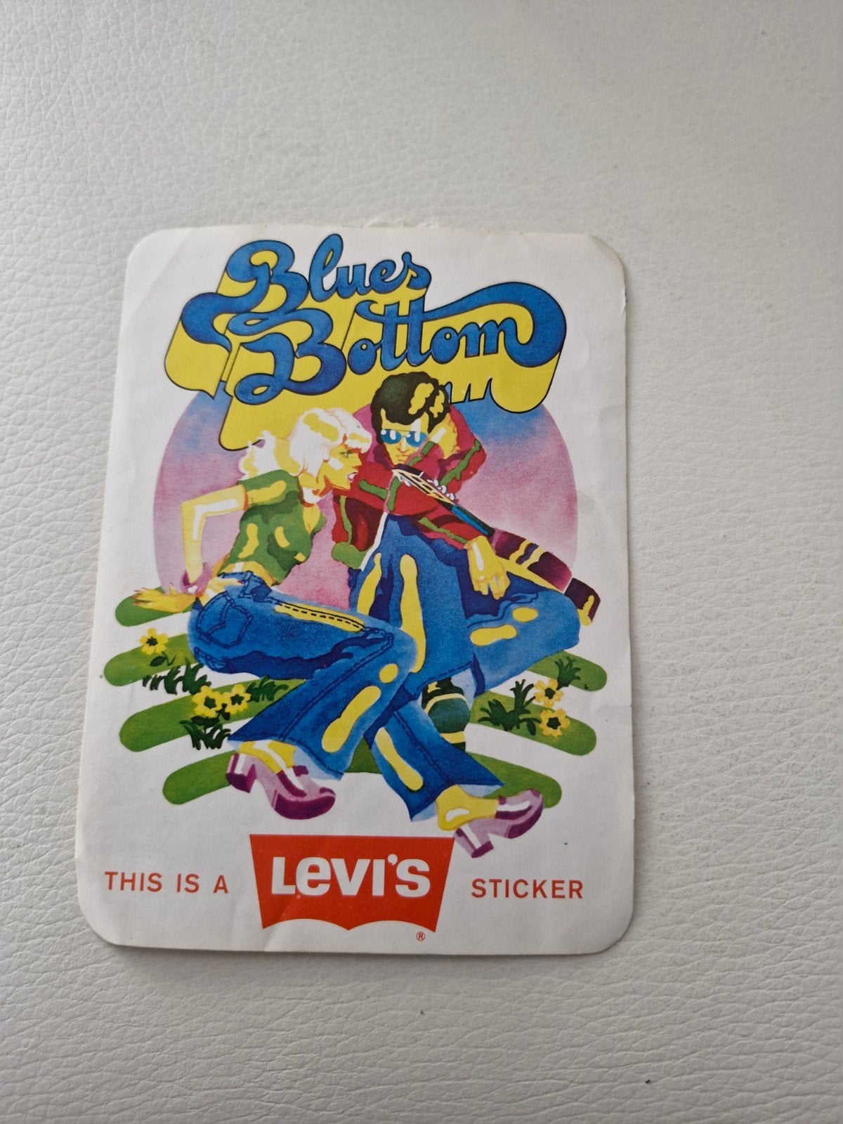 12109 Vintage Levi's "Blues Bottom" Sticker - Zeldzaam!, Verzamelen, Ophalen of Verzenden, Zo goed als nieuw, Merk