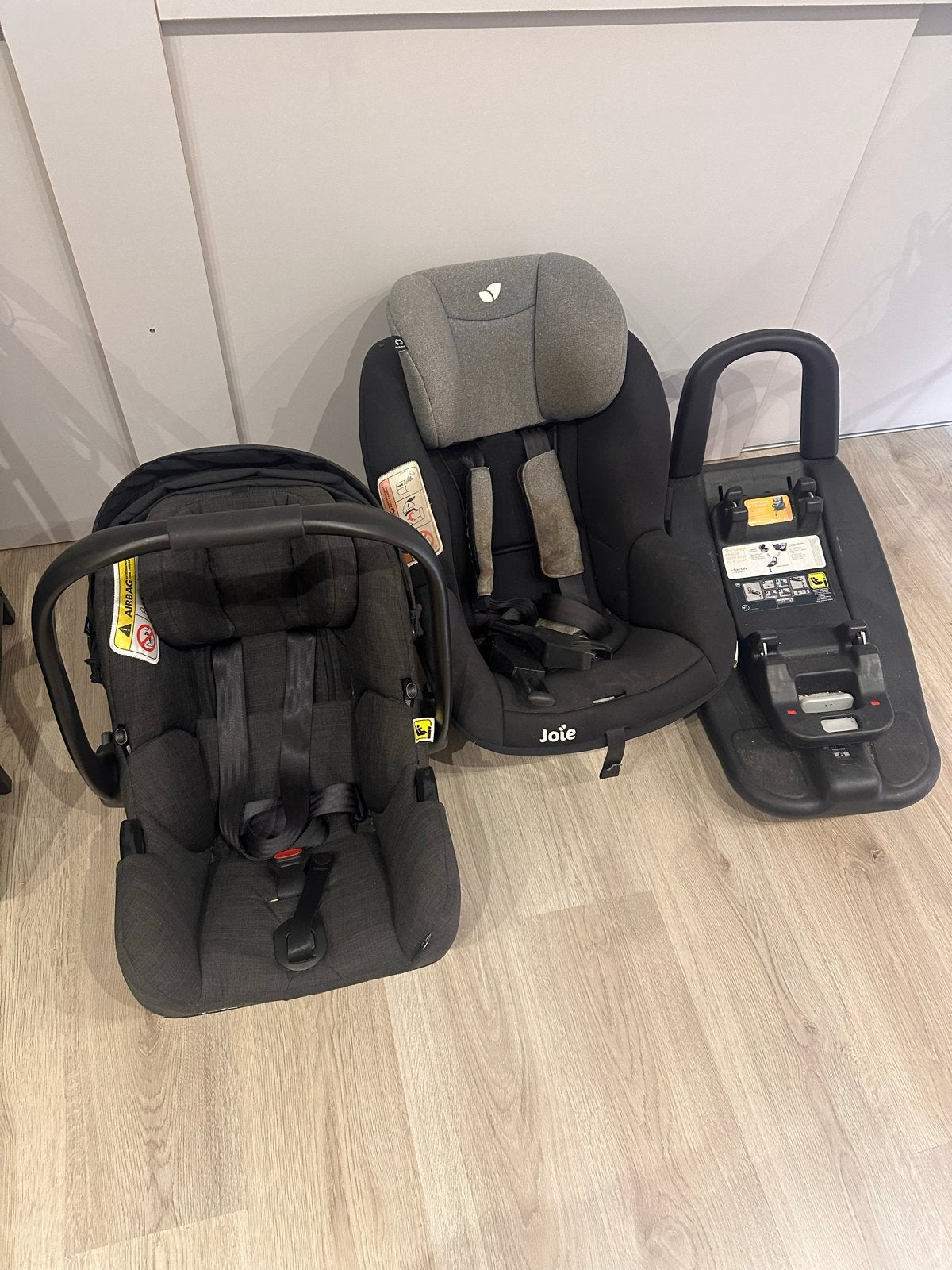 Joie autostoel set: i-Gemm, i-Anchor Advance & i-Base, Autogordel of Isofix, Gebruikt, 0 t/m 18 kg, Ophalen