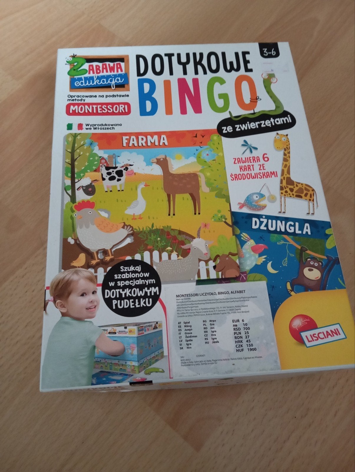Montessori Tastbaar Bingo Spel met Dieren (3-6 jaar), Ophalen of Verzenden, Nieuw, Overige typen