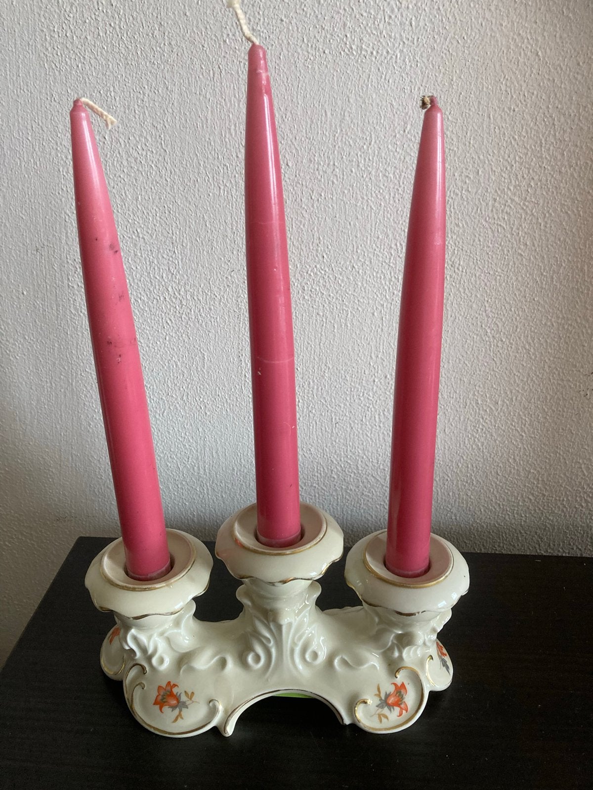 Kandelaar Kuno Steinmann Silezie rococo stijl ca 1915, Ophalen of Verzenden, Keramiek of Aardewerk