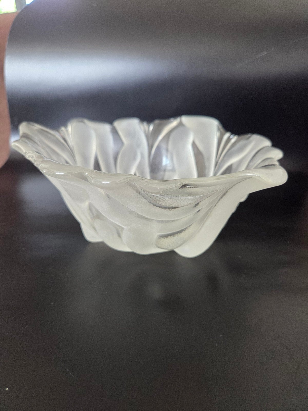 Prachtige Walther Glas / Mikasa Schaal Frosted Bladvorm, Ophalen of Verzenden
