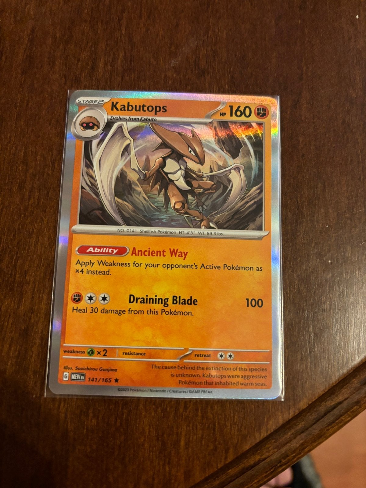 Pokemon 151 kaart Kabutops 141/165 Holo, Verzenden, Zo goed als nieuw