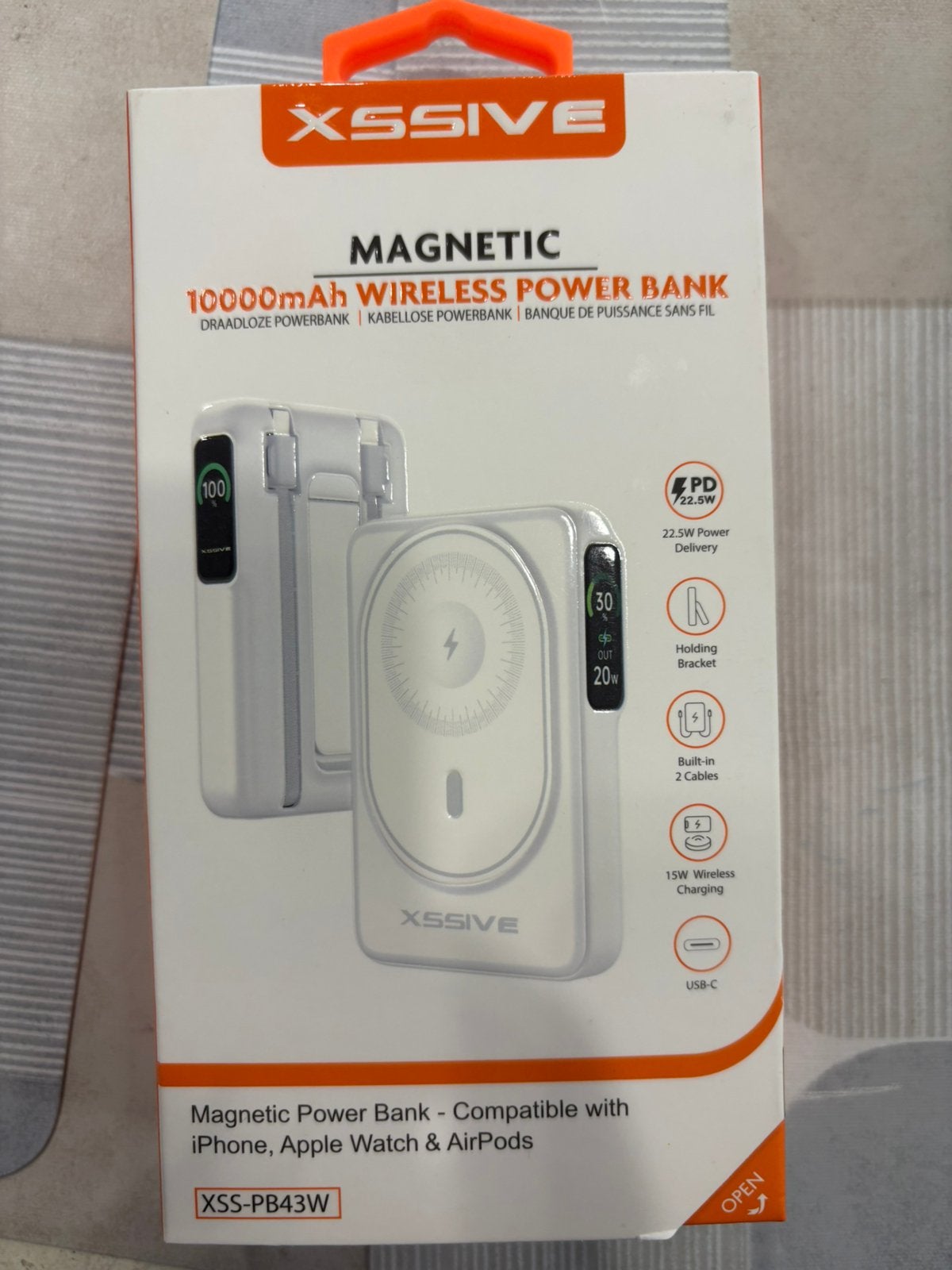 XSSIVE Magnetische Draadloze Power Bank 10000mAh, Ophalen of Verzenden, Nieuw