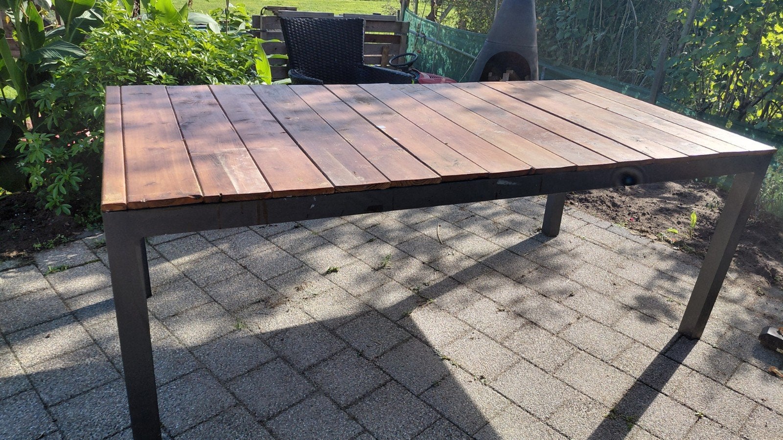 Tuin-/eettafel 200x98 cm, Ophalen, Gebruikt, Rechthoekig, Hout