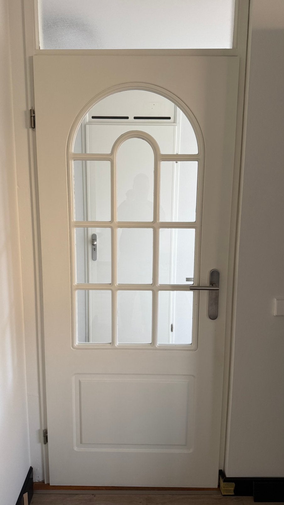 Binnendeur opdek met glas ., Ophalen, 80 tot 100 cm, Binnendeur, Zo goed als nieuw