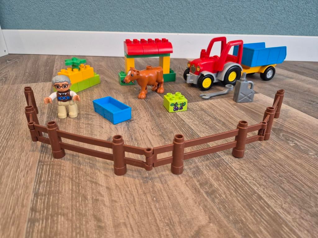LEGO Duplo 10524 Boerderij Tractor Set met Dieren en Figuur, Gebruikt, Ophalen of Verzenden, Inclusief minifiguren, Duplo