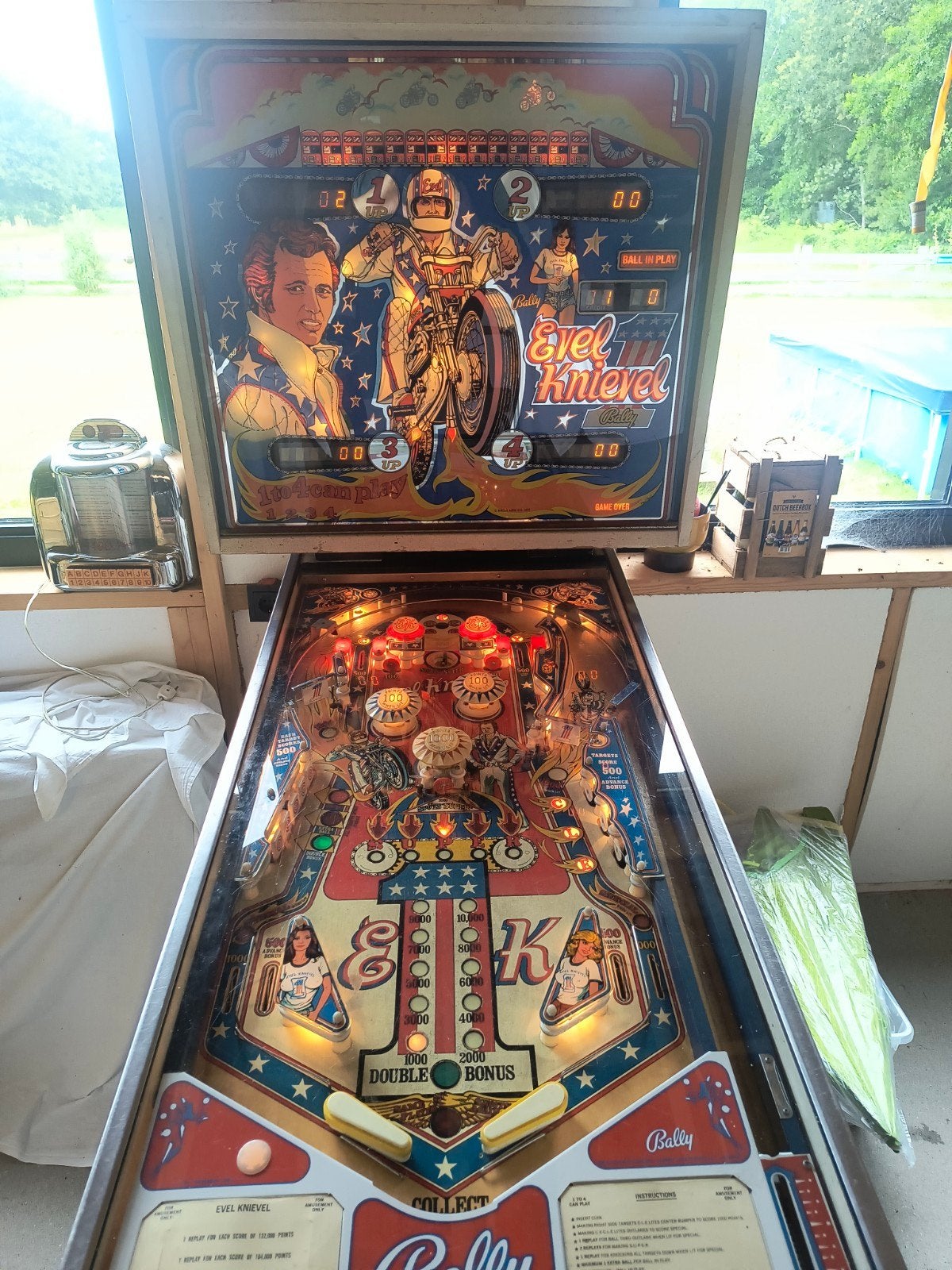 Flipperkast Evil Knievel, Ophalen, Gebruikt, Flipperkast