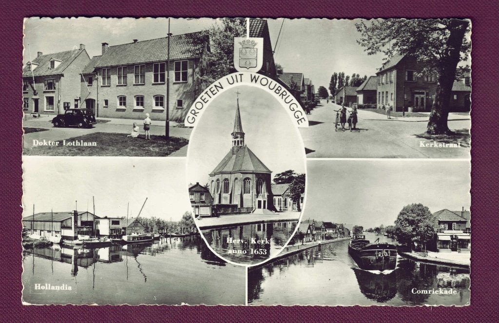 Woubrugge (Z.H.) - 5-luik p.a. Comriekade - 1962 (pst. Woubr, Ophalen of Verzenden, 1960 tot 1980, Gelopen, Zuid-Holland