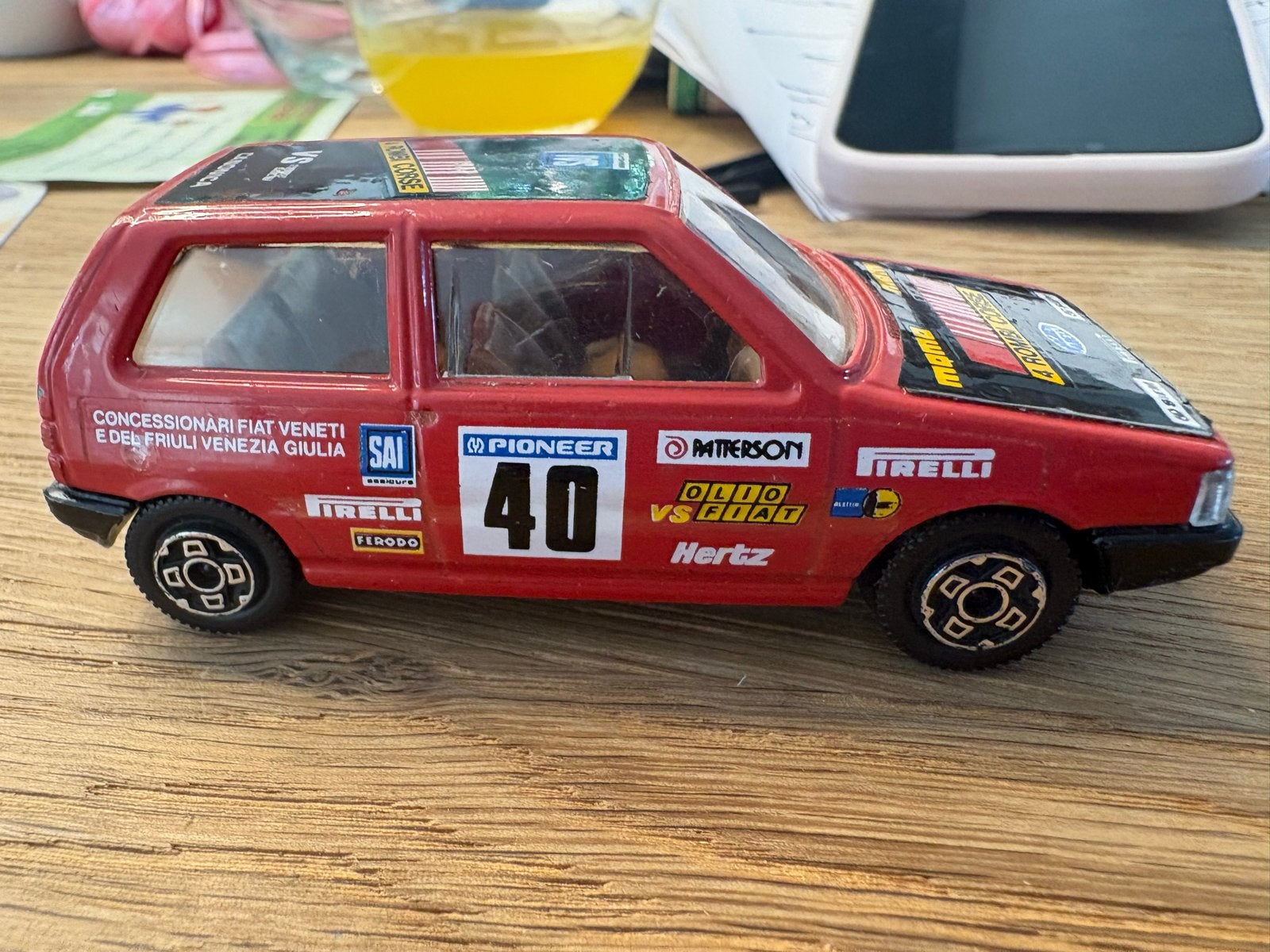 Vintage Bburago Fiat Uno Rally #40, schaal 1:43, Ophalen of Verzenden, Gebruikt, Auto, Overige merken
