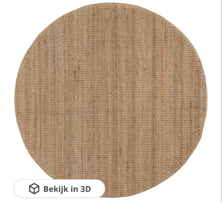 IKEA LOHALS Vloerkleed, glad geweven, naturel, 230 cm, Huis en Inrichting, Ophalen, Beige, Rond, 200 cm of meer