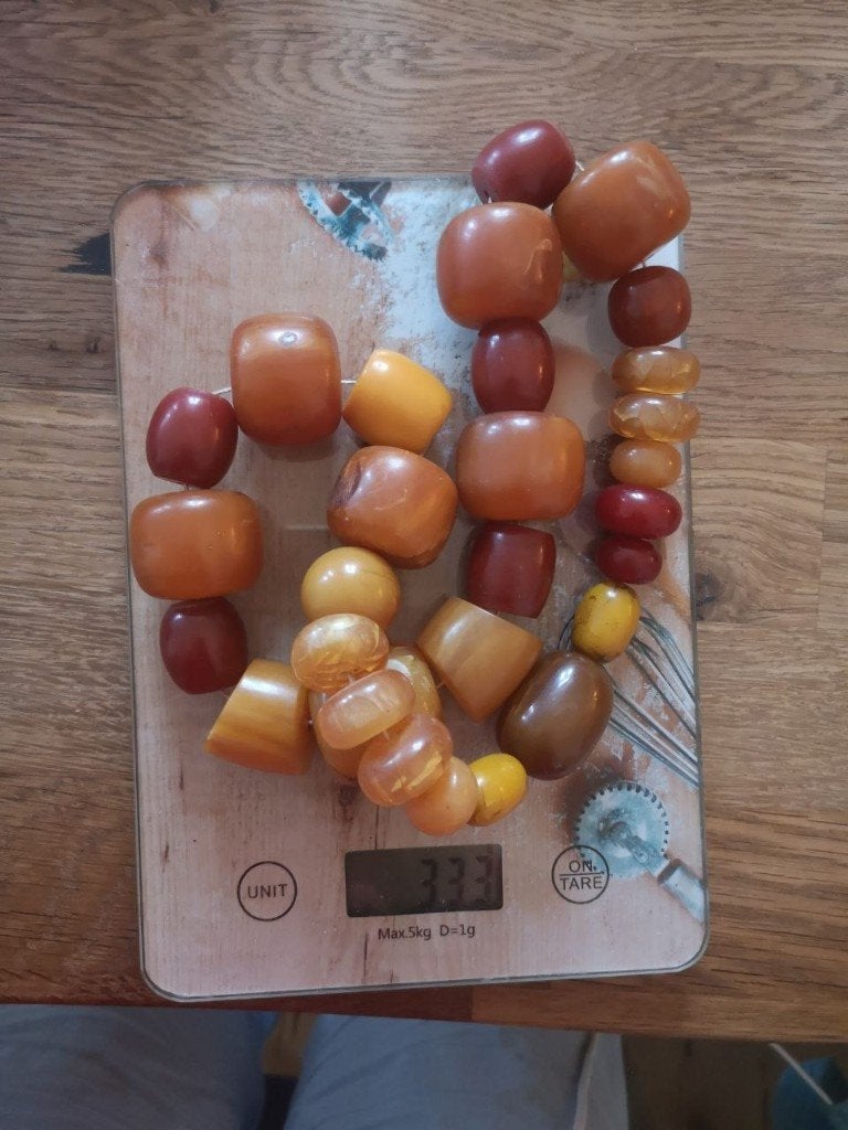 Vintage bakelieten kralenketting, Ophalen of Verzenden, Zo goed als nieuw, Overige materialen