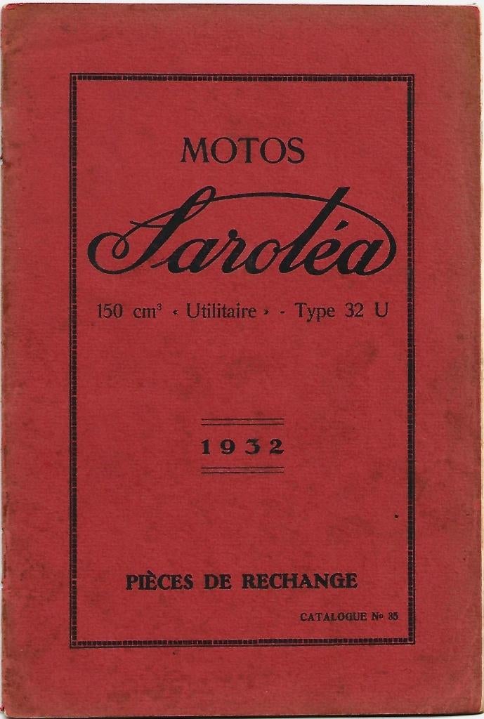 Sarolea 32 U 150 cc pieces de rechange onderdelenboek (SR02), Motoren, Verzenden, Overige merken
