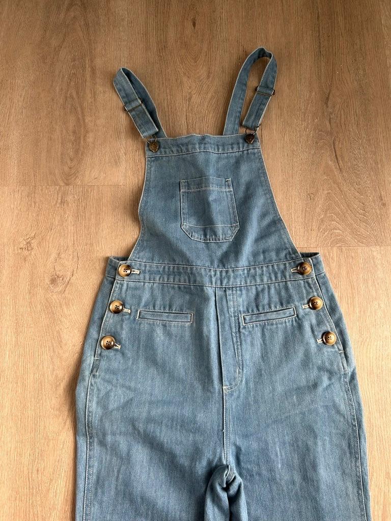 King Louie maat 38 spijker blauwe jumpsuit tuinbroek 2154, Maat 38/40 (M), Blauw, Ophalen of Verzenden, Zo goed als nieuw