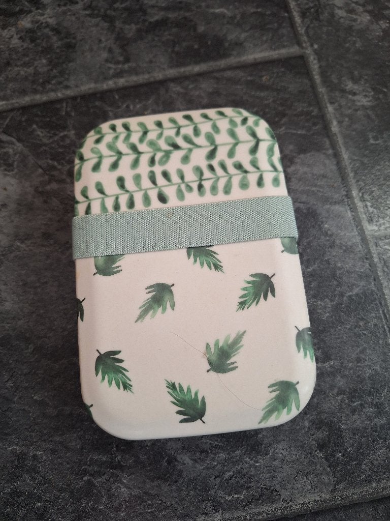 Nieuwe lunchtrommel / broodtrommel met bladeren print, Ophalen of Verzenden, Nieuw