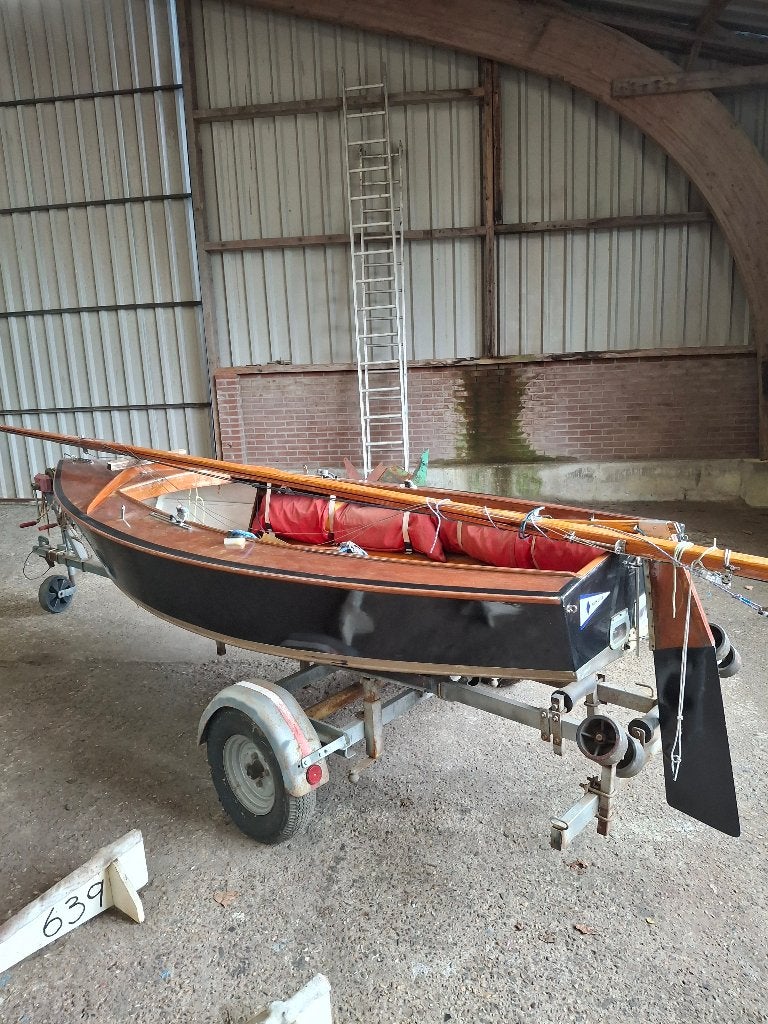 Flits houten zeilboot incl trailer !, Watersport en Boten, Ophalen, Gebruikt, 4 m, 1 m