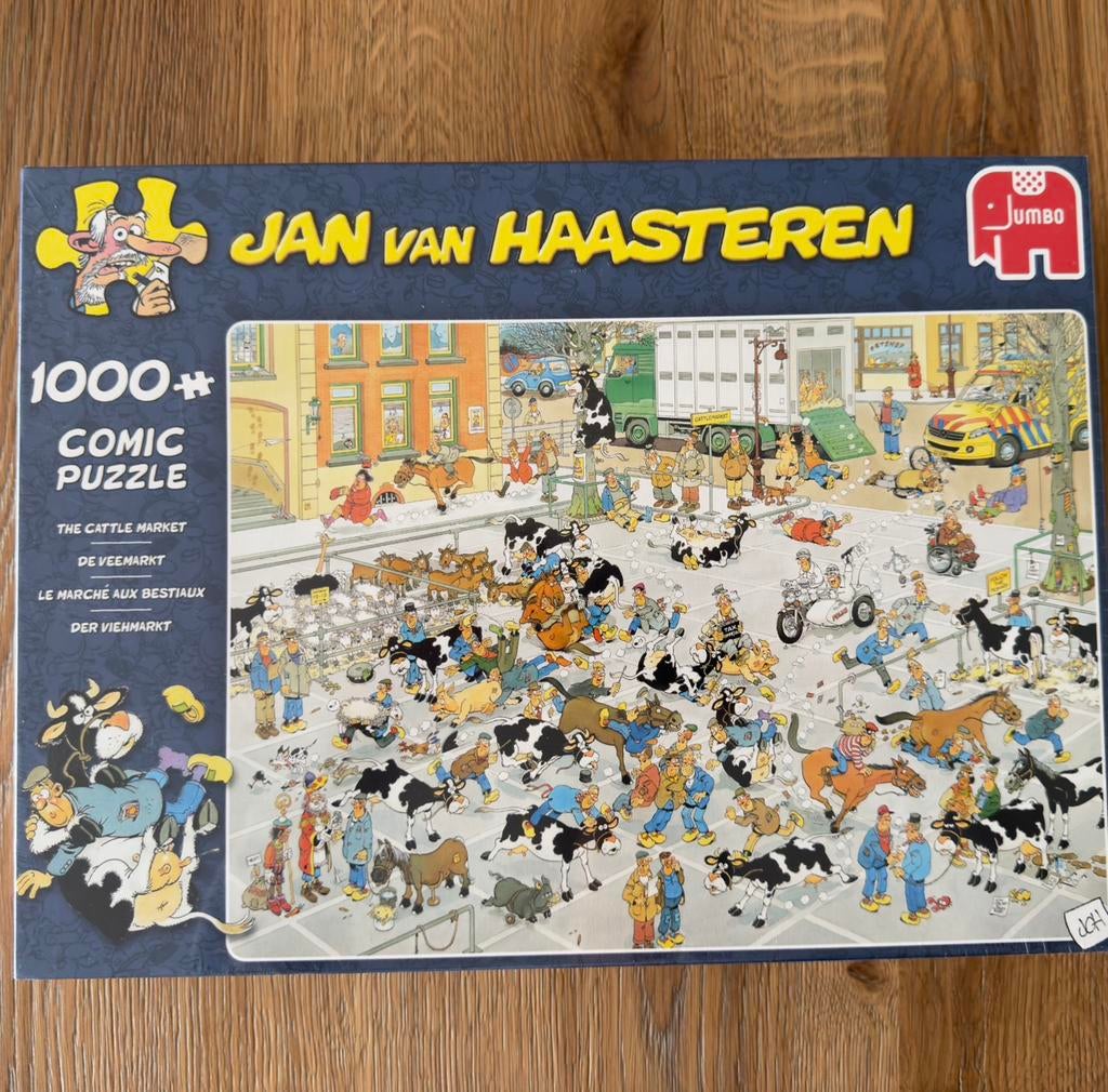 Jan van Haasteren puzzel - de veemarkt - 1000 stukjes - nw, Hobby en Vrije tijd, Denksport en Puzzels, Ophalen of Verzenden, 500 t/m 1500 stukjes