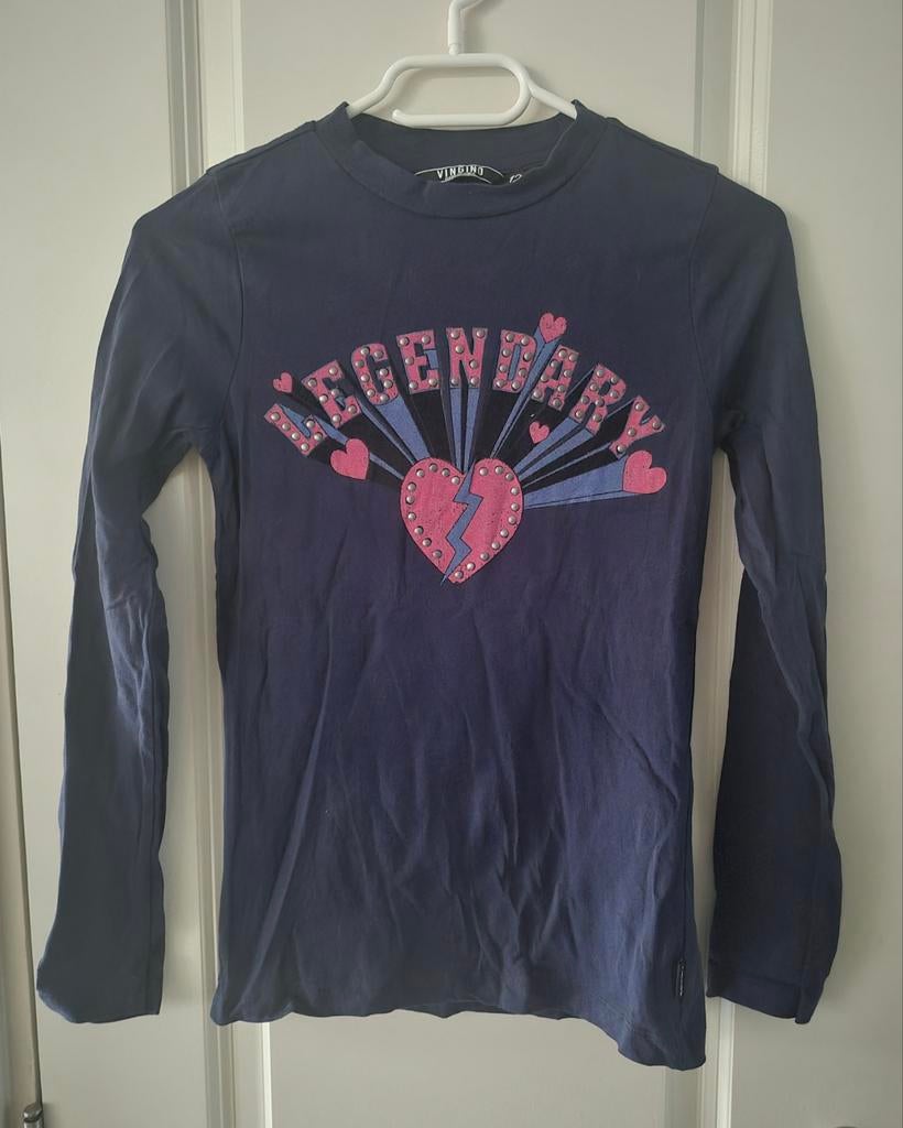 Name it longsleeve blauw pailletten shirt lange mouwen 152, Meisje, Ophalen of Verzenden, Zo goed als nieuw, Shirt of Longsleeve