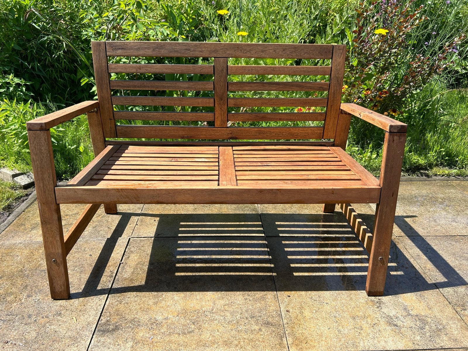 Ikea Applaro Tuinbank - Houten Buitenbank, Tuin en Terras, Ophalen, Gebruikt, Hout