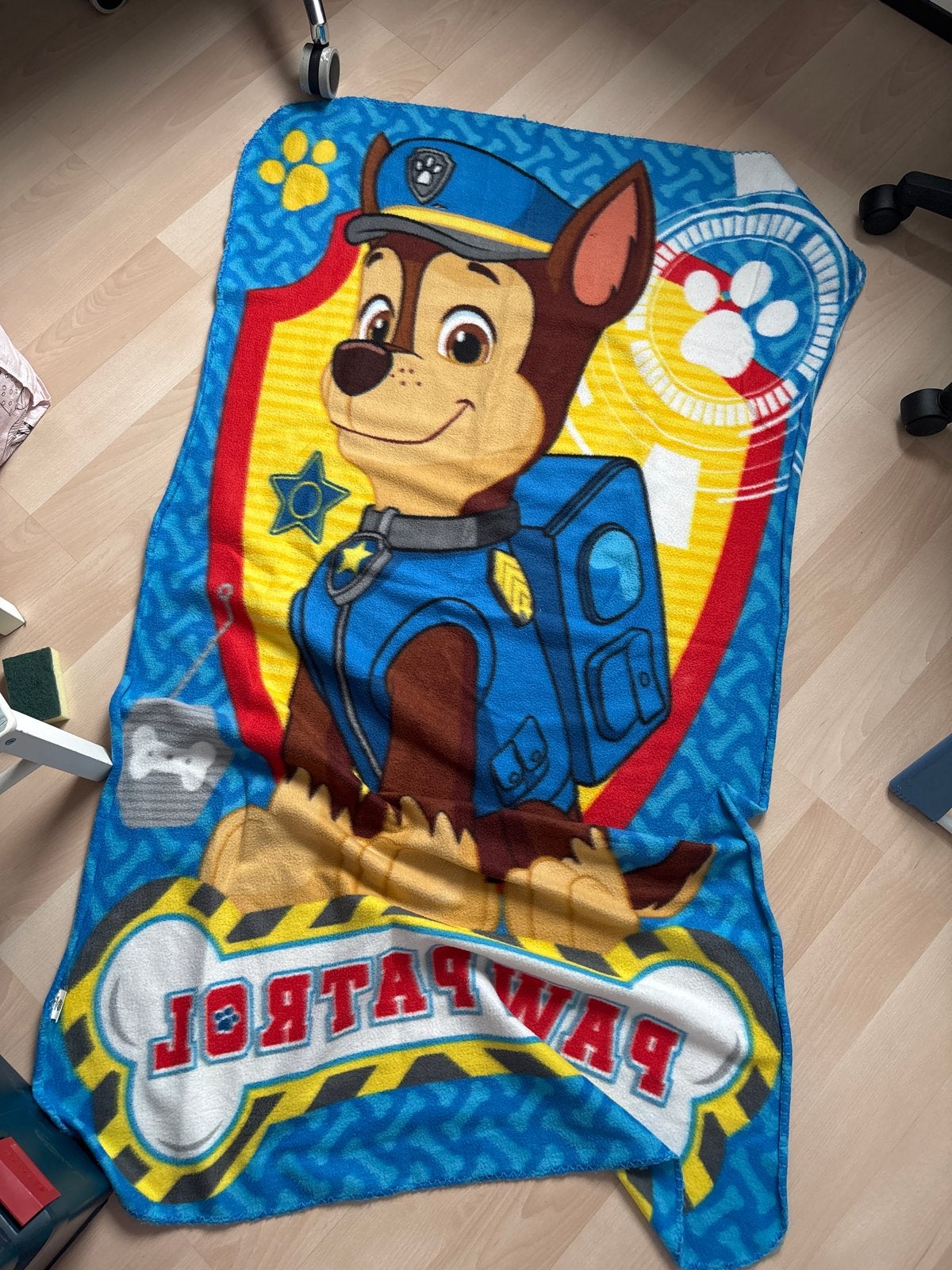 Paw Patrol Chase fleece deken met 2 gaatjes, Ophalen, Gebruikt, Jongen of Meisje