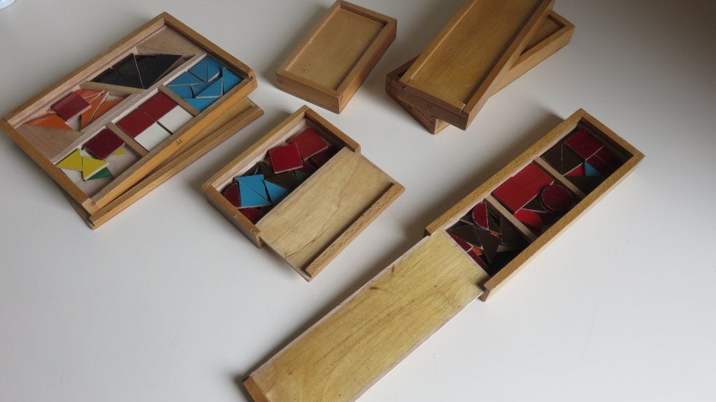Puzzel doosjes (box) voor tangram of mozaiek. 6 stuks, Ophalen, Zo goed als nieuw, Puzzelen