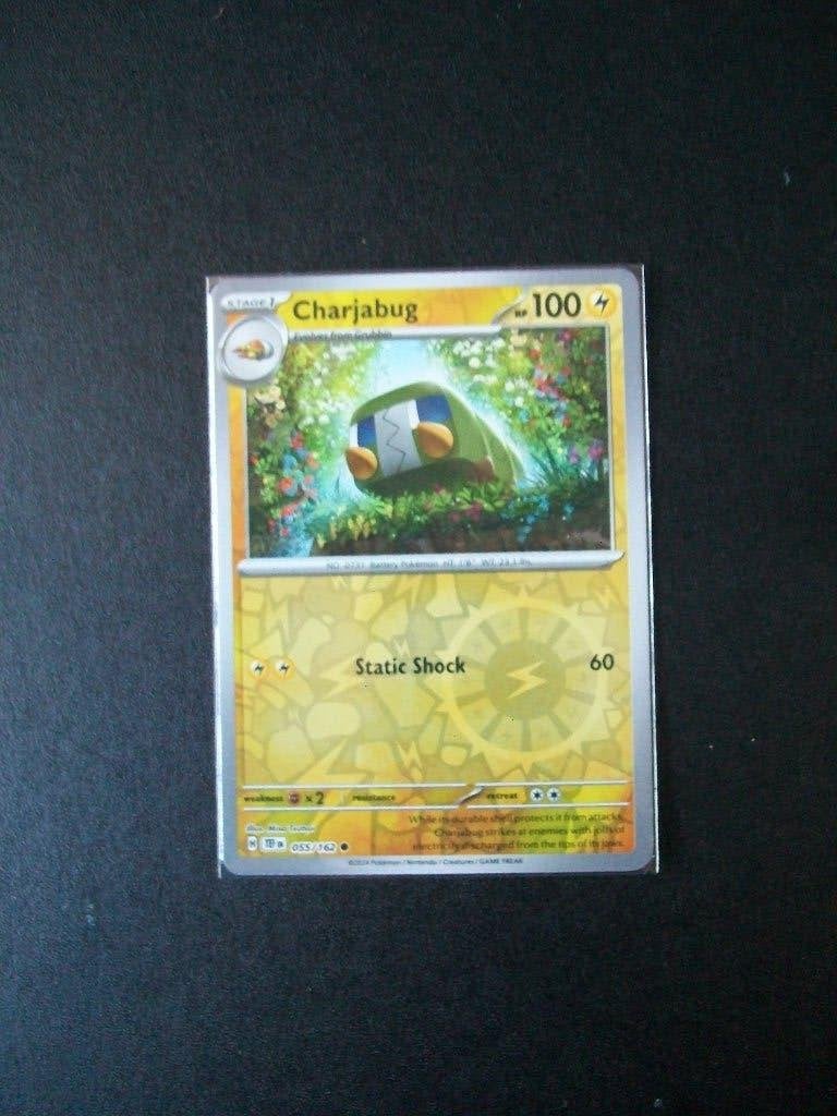 6172: Nieuwe Pokemonkaart holofoil CHARJABUG HP100 (055/162), Verzenden, Nieuw, Losse kaart, Foil