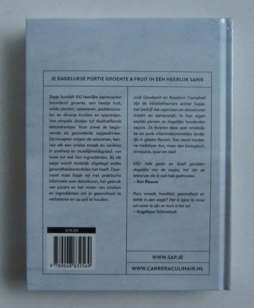 Sapje -100 gezonde sapjes voor alle seizoenen, Boeken, Ophalen of Verzenden, Zo goed als nieuw