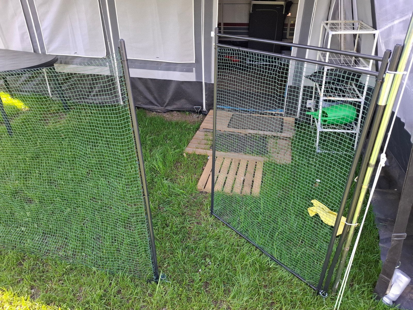 Flexibele afrastering 115cm hoog 16 meter incl. draaihekje, Overige merken, Ophalen, Gebruikt, Overige typen