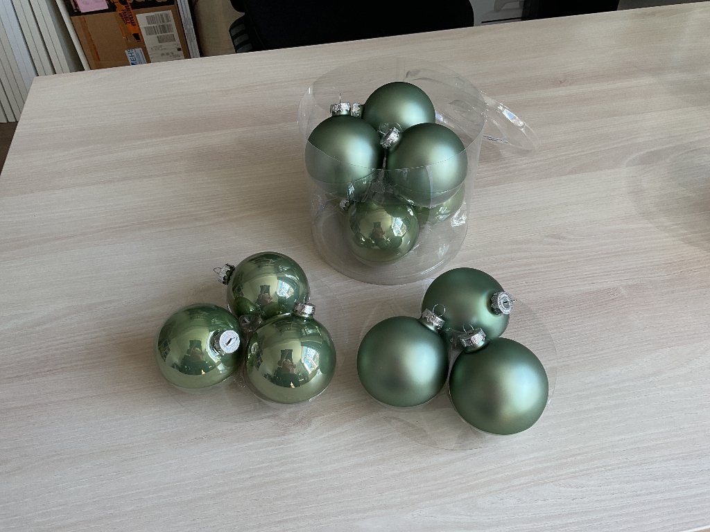 12 glazen kerstballen, Diversen, Ophalen of Verzenden, Zo goed als nieuw
