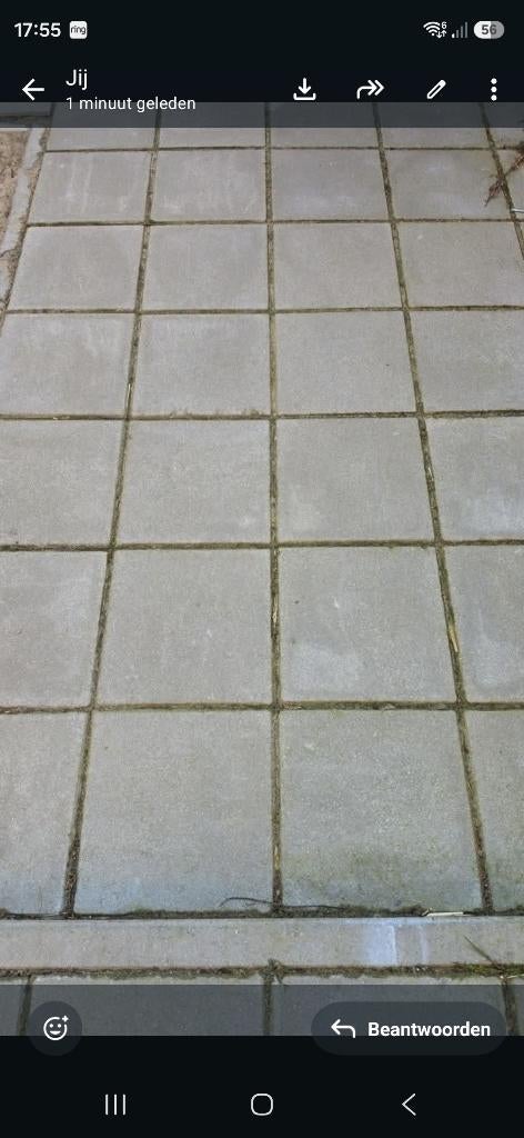 Gratis tuintegels ongeveer 225 stuks + 25 stoepranden, Tuin en Terras, Tegels en Klinkers, Gebruikt, Terrastegels, Beton, Ophalen