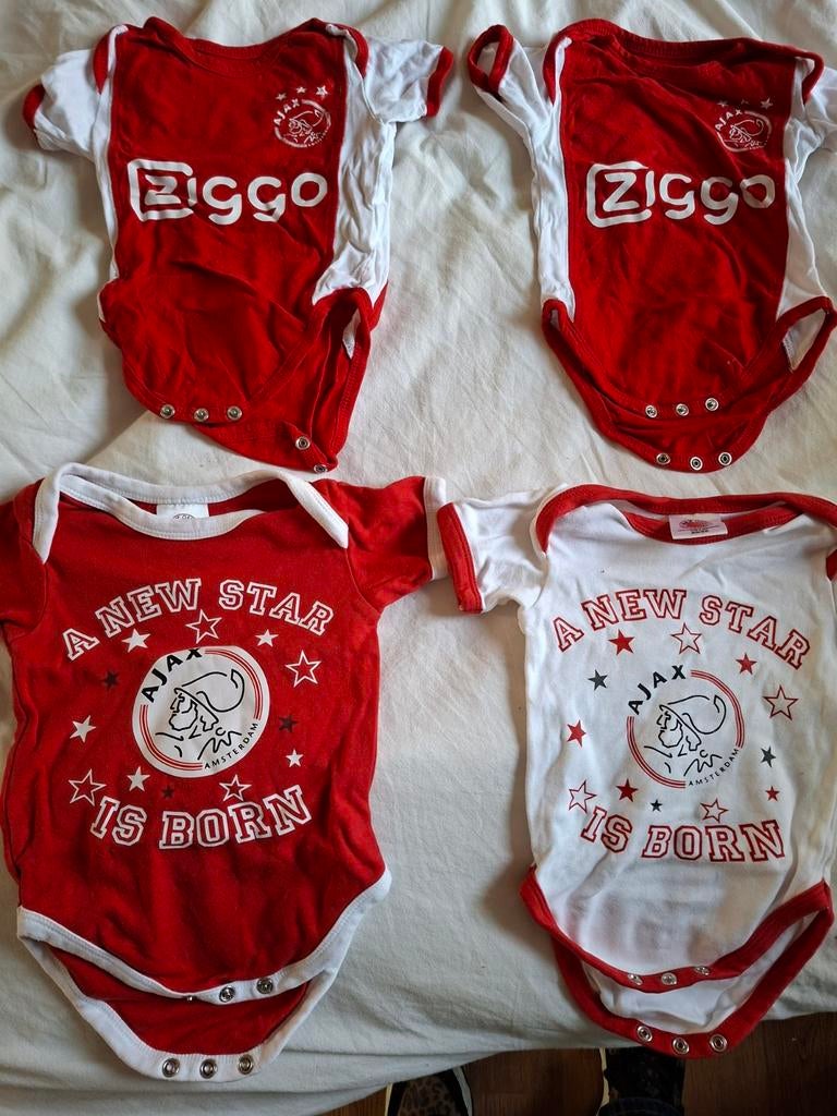 4x Ajax rompers maat 50 (ideaal voor tweeling), Kinderen en Baby's, Babykleding | Maat 50, Ajax, Gebruikt, Jongetje of Meisje