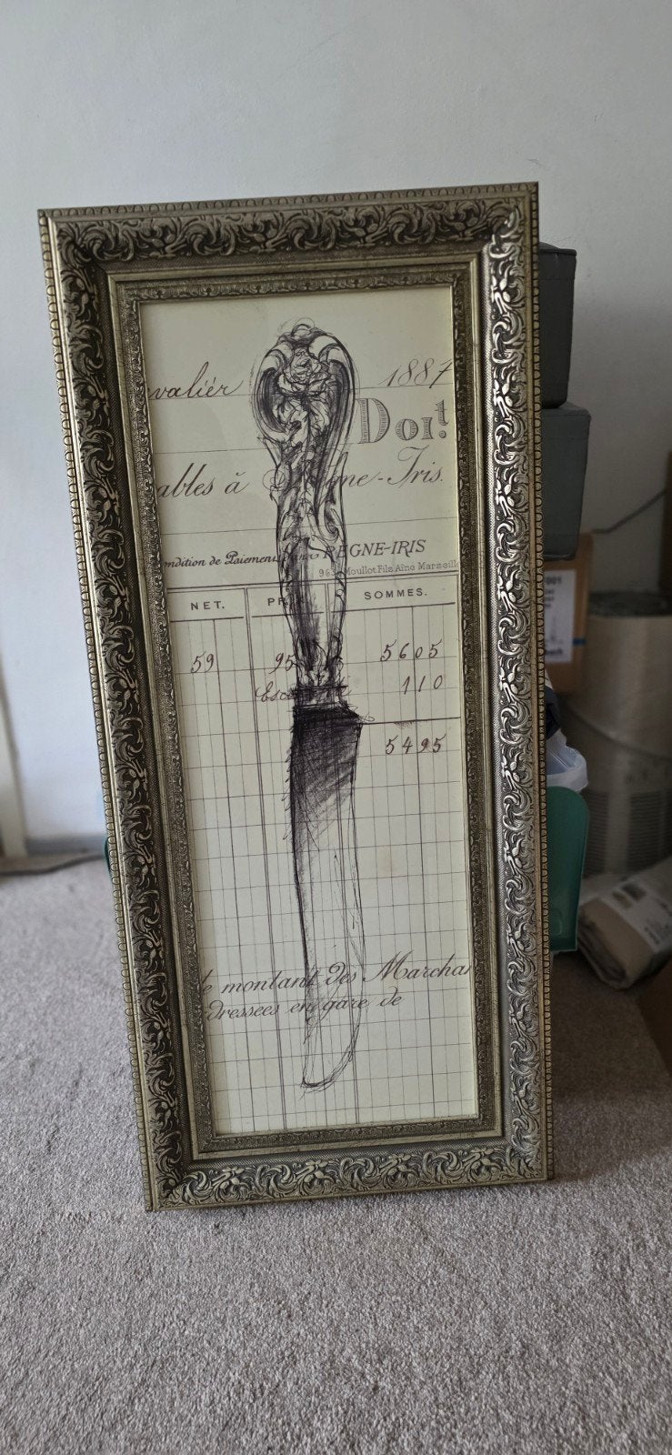 Groot kunstwerk met Frans vintage/keukenontwerp, Ophalen, Zo goed als nieuw, Schilderij, 75 – 100