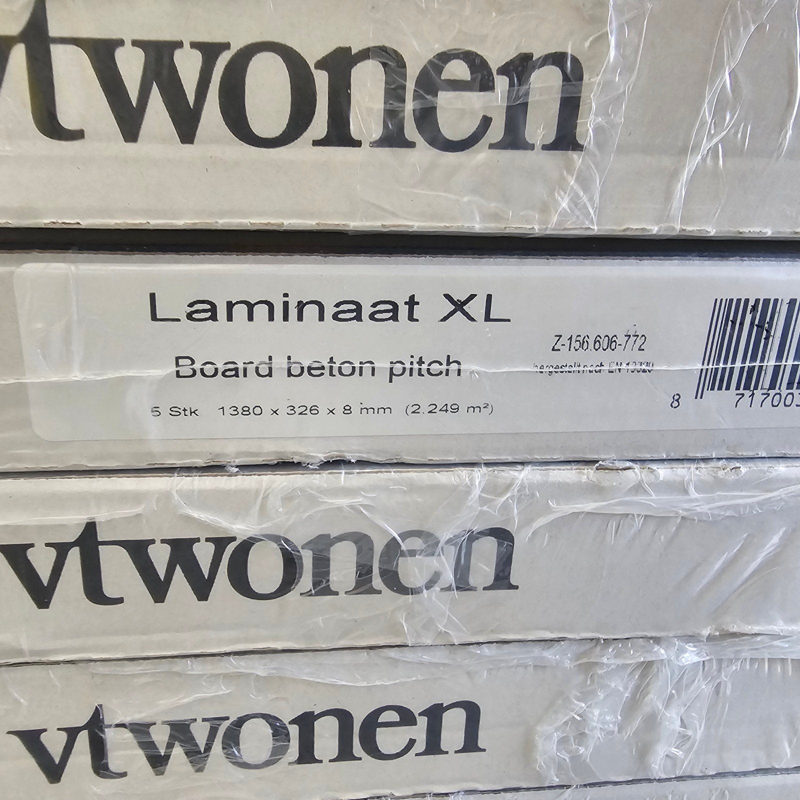 VT Wonen XL Laminaat - Board Beton Pitch, 50 tot 150 cm, Nieuw, Ophalen of Verzenden, 10 m² of meer