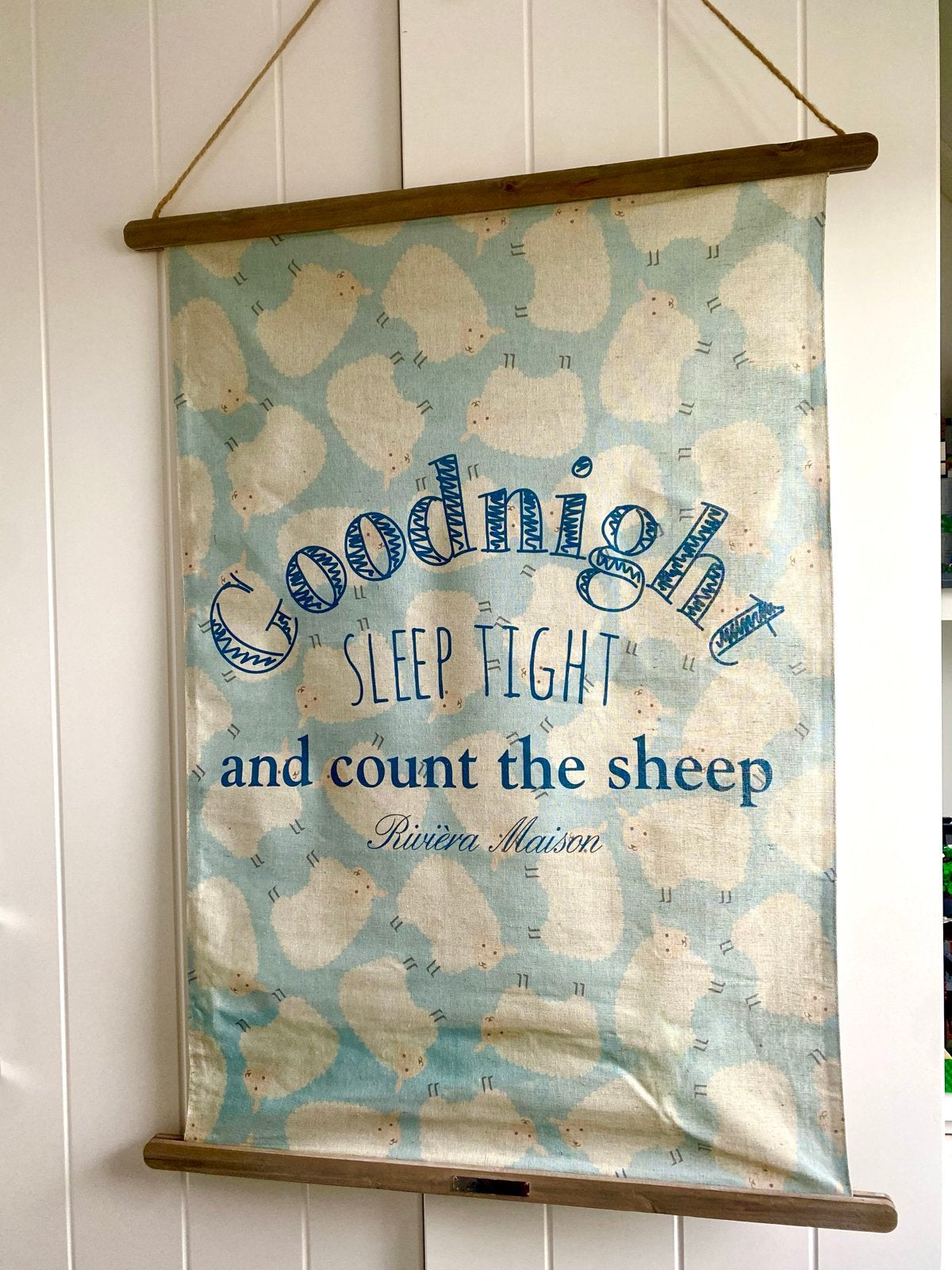 Riviera Maison Wandkleed 'Goodnight Sleep Tight', Gebruikt, Meerkleurig, Ophalen of Verzenden, Wandkleed