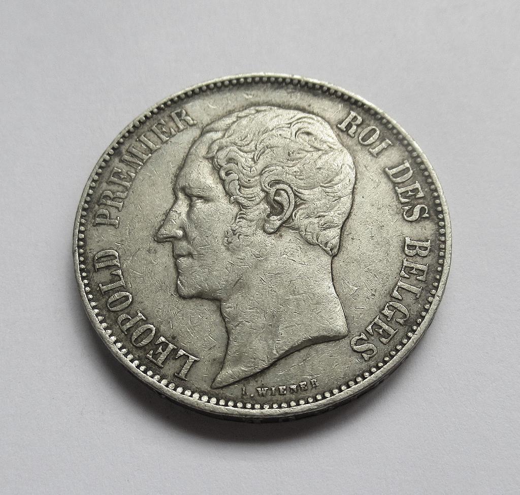 belgie 5 francs 1865, Verzenden, België, Zilver