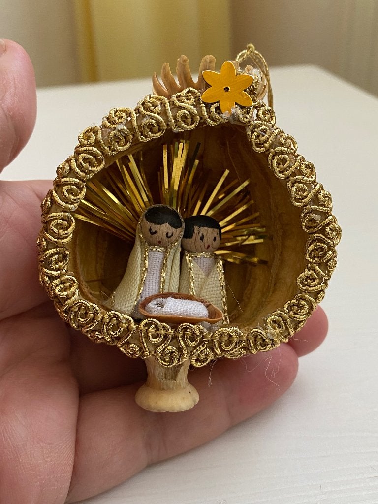 Vintage Kerststal in grote papaver bol zgan!, Ophalen of Verzenden, Zo goed als nieuw