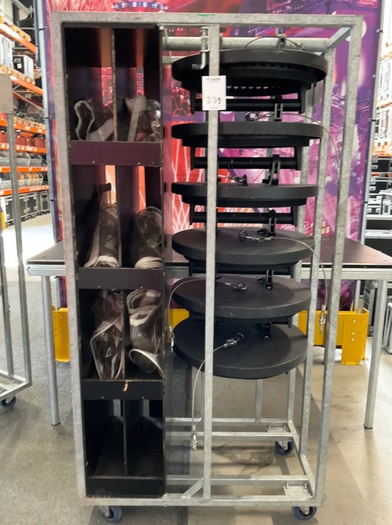 Showtec Regenkap 60cm in transport kar (6 stuks), Muziek en Instrumenten, Ophalen, Gebruikt, Licht