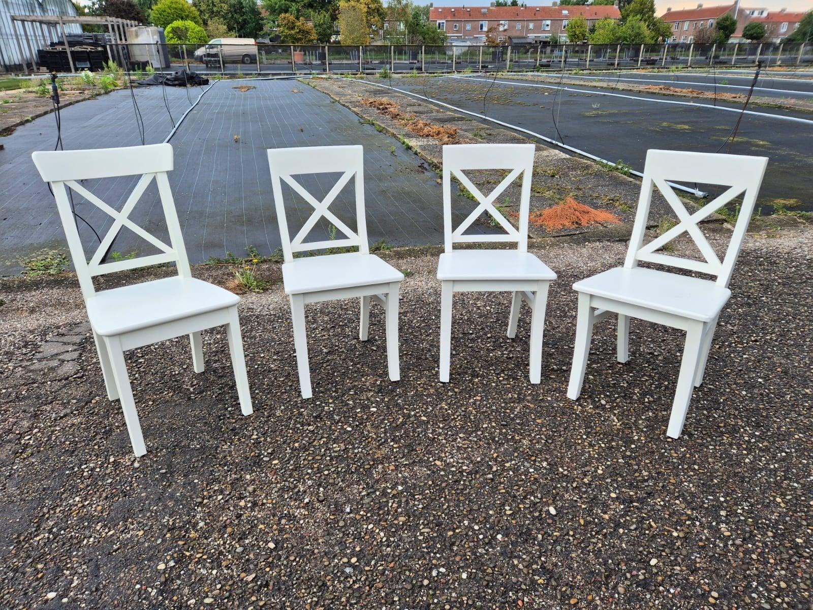 Eetkamer stoelen 4 stuks., Ophalen, Wit, Zo goed als nieuw, Vier