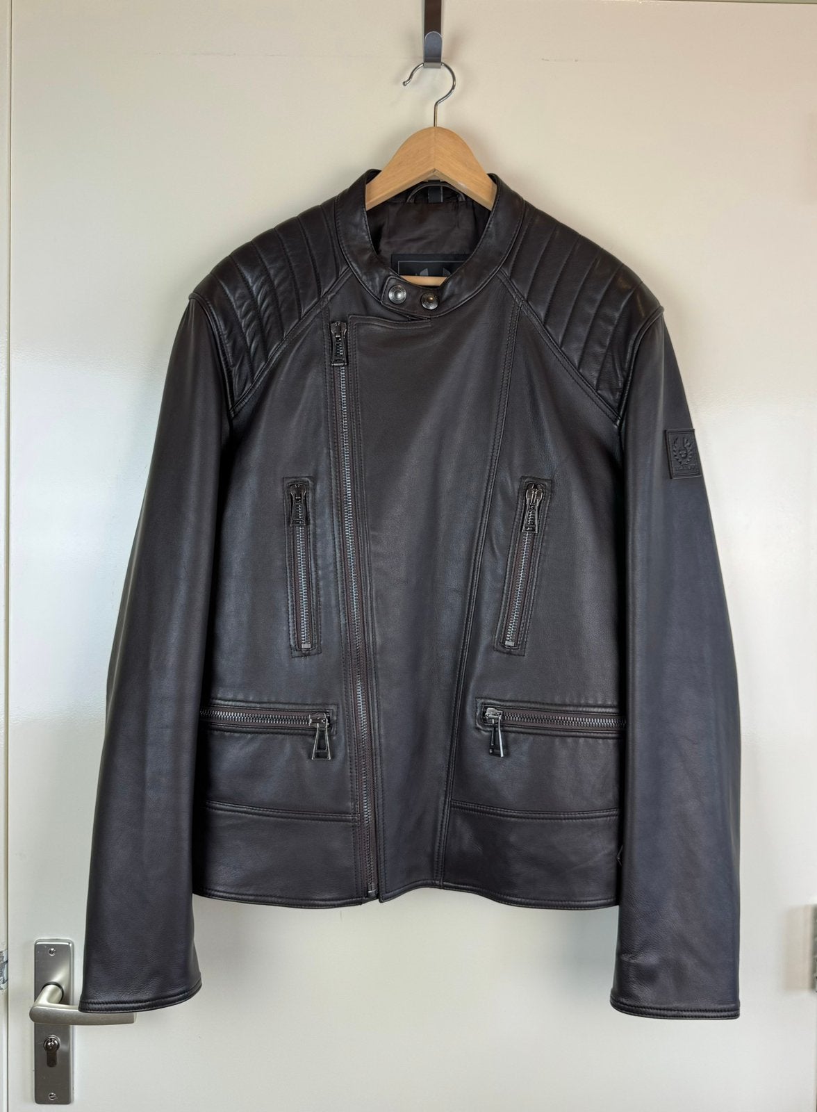 BELSTAFF Sidney Highways Moto Biker Jacket Leather Brown XL, Ophalen of Verzenden, Zo goed als nieuw, Maat 56/58 (XL), Bruin