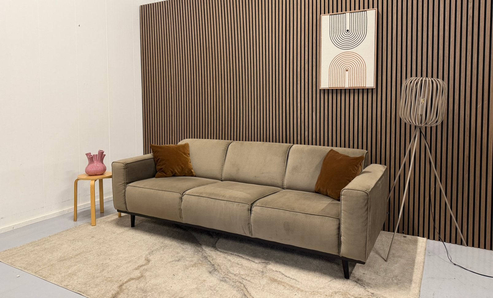 Be Pure Home Statement  3 Zits Bank Velours Zeer Nette Staat, Tweepersoons, 75 tot 100 cm, Ophalen of Verzenden, Zo goed als nieuw