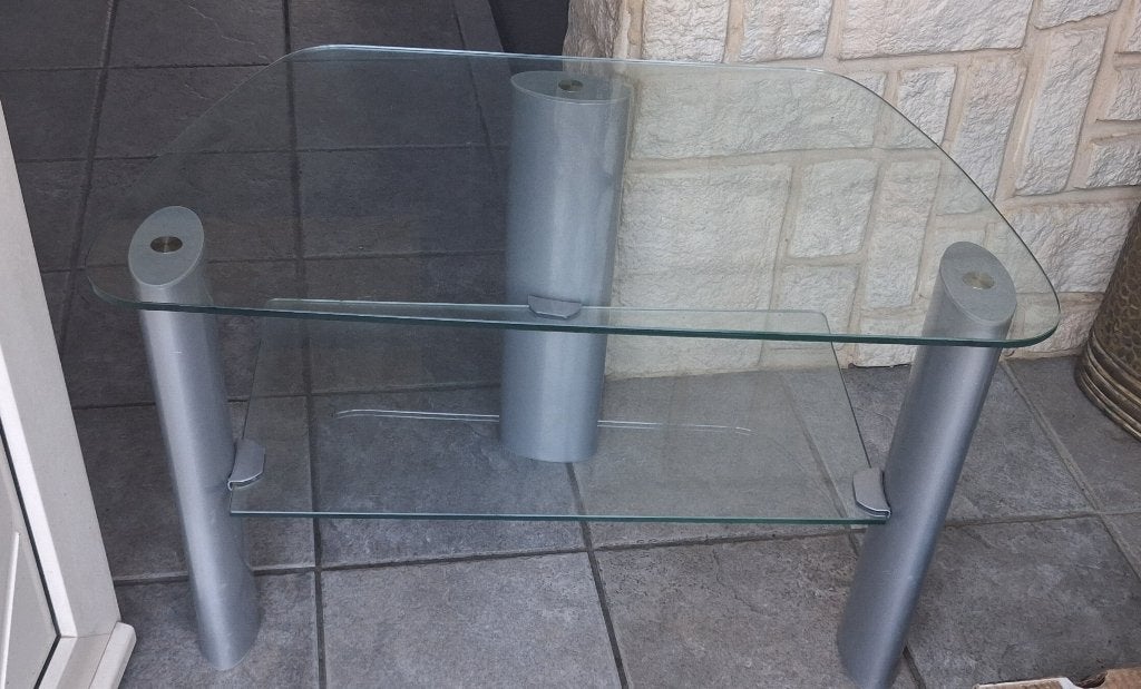 Tv Tafel, Ophalen, Gebruikt, 50 tot 100 cm, Glas