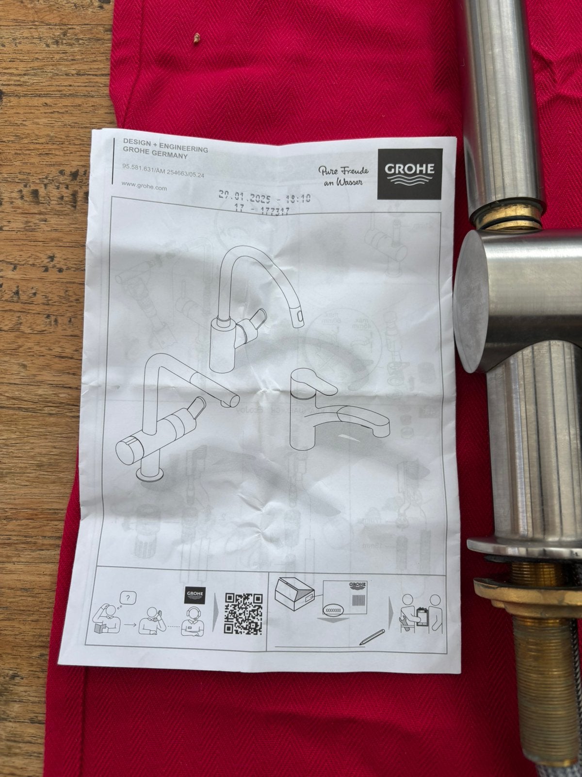 Grohe RVS geborstelde keukenkraan Minta, Ophalen, Zo goed als nieuw, Rvs, Kraan