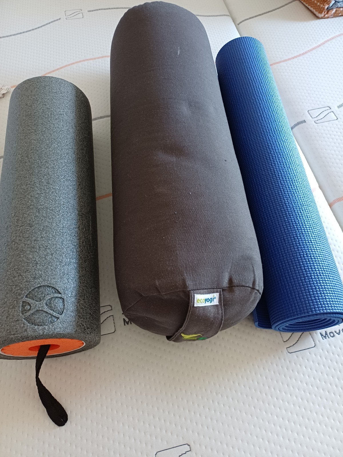 Yogaspullen: bolster,foamroller3-1, mat en blokken, Ophalen, Zo goed als nieuw, Yoga-accessoire
