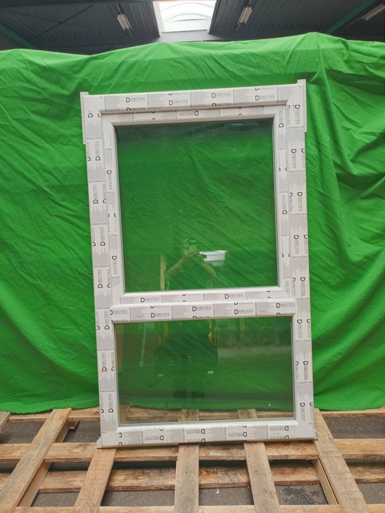 Kunststof Draaikiep-vast kozijn b97,5 x h161 cm Wit  -2635-, Kunststof, Raamkozijn, Niet ingevuld, Ophalen of Verzenden