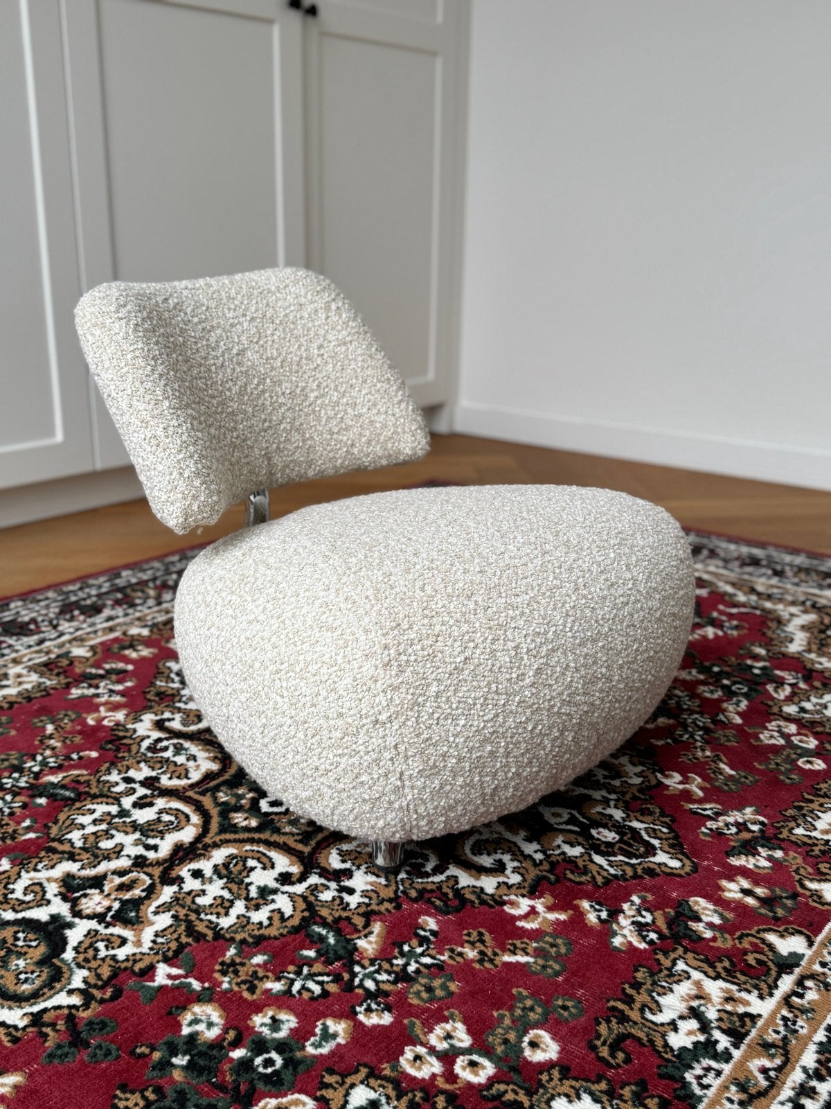 Pallone fauteuil mini in crème bouclé stof, Ophalen, Minder dan 75 cm, Nieuw, Modern, Leolux