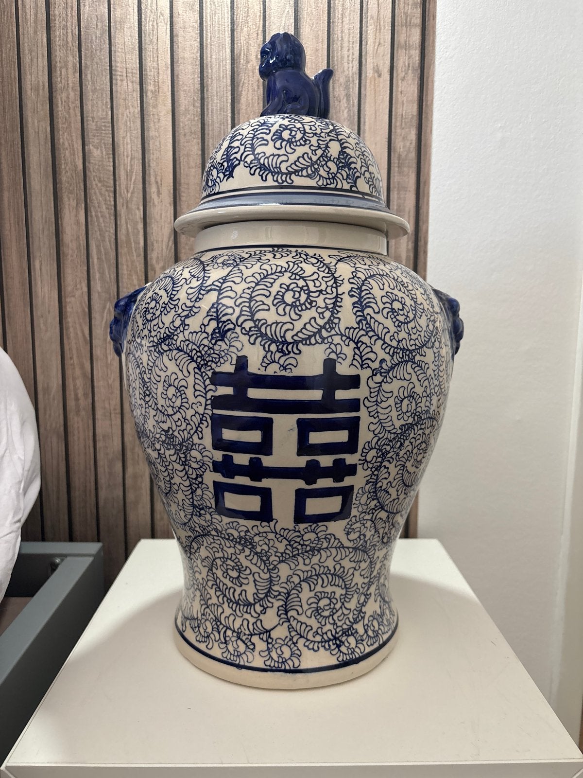 Fine Asianliving Chinese Gemberpot Porselein Blauw Wit D25xH, Ophalen of Verzenden