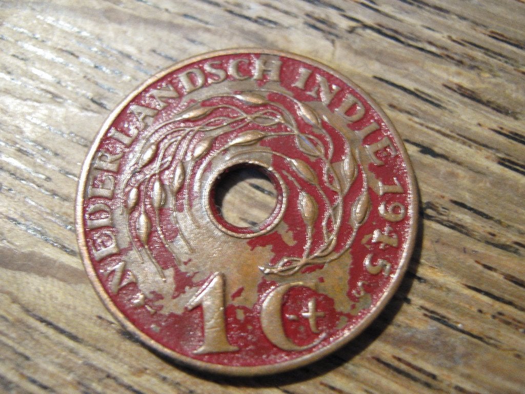 Bevrijd Nederlands Indie 1 Cent 1945s, WW2 #80, Ophalen of Verzenden, Koningin Wilhelmina, 1 cent, Losse munt